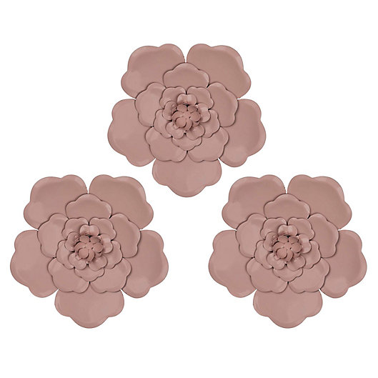 Stratton Home D Eacute Cor Metal Flowers 8 Inch X Wall Art In Pink Set Of 3 Bed Bath Beyond - Stratton Home Decor Decorative Flower Wall Mirror