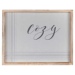 Stratton Home Décor "Cozy" 20-Inch x 16-Inch Framed Wall Art in White/Grey/Brown