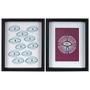 Stratton Home Décor Eyes on You 8-Inch x 10-Inch Framed Wall Art (Set of 2)