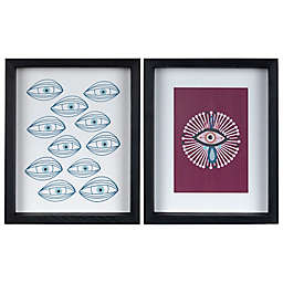 Stratton Home Décor Eyes on You 8-Inch x 10-Inch Framed Wall Art (Set of 2)