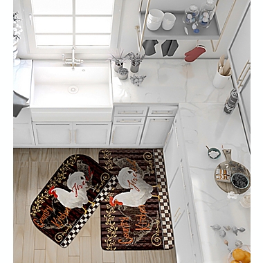 Country Rooster 22&quot; x 35&quot; Anti-Fatigue Multicolor Kitchen Mat. View a larger version of this product image.