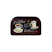 Coffee Time 18&quot; x 30&quot; Anti-Fatigue Kitchen Mat in Black/Multi