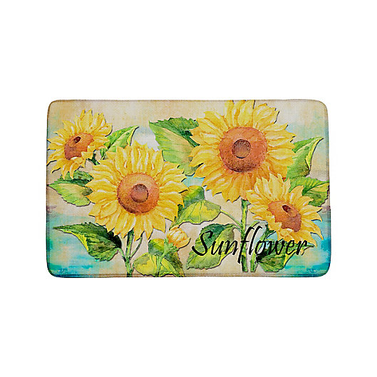 ALAZA Yellow Color Floral Blossom Sunflower Non Slip Kitchen Floor Mat Kitchen Rug for Entryway Hallway Bathroom Living Room Bedroom 39 x 20 inches 1.7' x 3.3' 