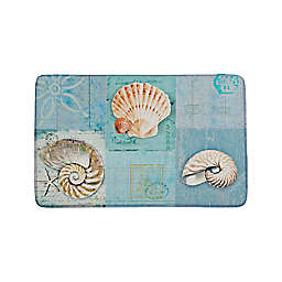 Sea Shells Anti-Fatigue Kitchen Mat in Blue/Multi