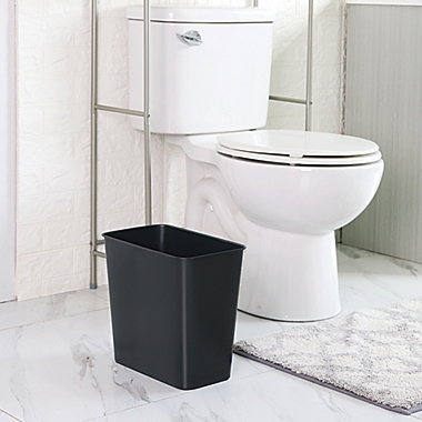 Simply Essential&trade; Stainless Steel Wastebasket in Matte Black. View a larger version of this product image.