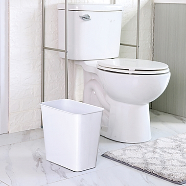 Simply Essential&trade; Stainless Steel Wastebasket in White. View a larger version of this product image.