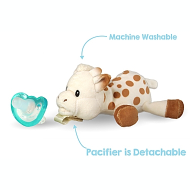 RaZbaby&reg; Sophie la Girafe Pacifer Holder with Removable JollyPop Pacifier. View a larger version of this product image.