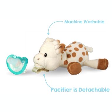 RaZbaby&reg; Sophie la Girafe Pacifer Holder with Removable JollyPop Pacifier. View a larger version of this product image.