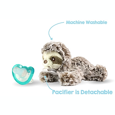 RaZbaby&reg; RaZbuddy Sloth Pacifer Holder with Removable JollyPop Pacifier. View a larger version of this product image.