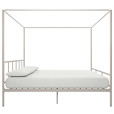The Novogratz Marion Full Canopy Bed in White. View a larger version of this product image.