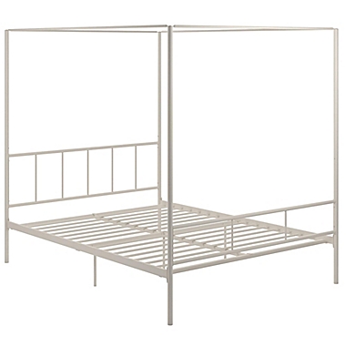 The Novogratz Marion Full Canopy Bed in White. View a larger version of this product image.