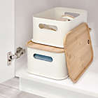 Alternate image 1 for iDesign&reg; Large Eco Stacking Bin with Bamboo Lid