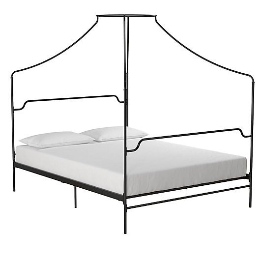Novogratz Camilla Metal Canopy Bed, King Size Black Metal Canopy Bed