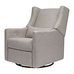 Babyletto Kiwi Swivel Glider Recliner with USB Charging Port in Performance Gray
