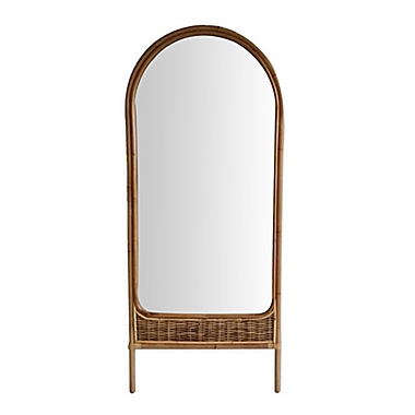 Wild Sage™ Amina 70-Inch x 30-Inch Arched Rattan Leaner Mirror. View a larger version of this product image.
