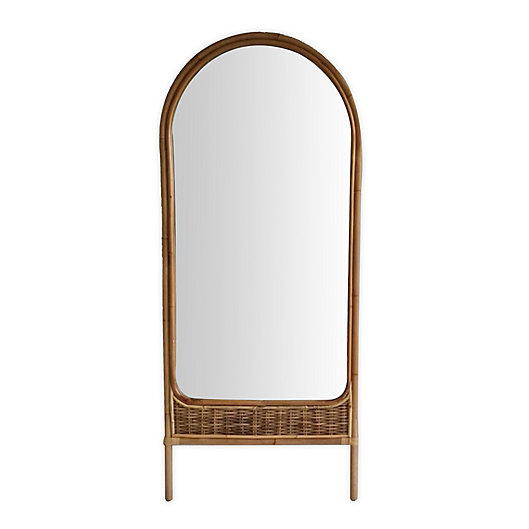 Alternate image 1 for Wild Sage™ Amina 70-Inch x 30-Inch Arched Rattan Leaner Mirror