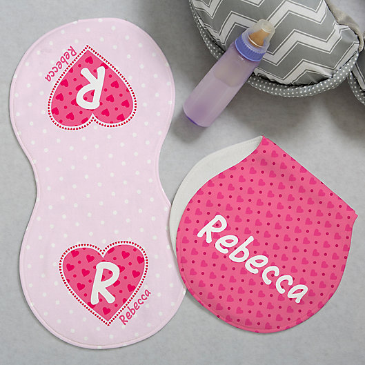 Alternate image 1 for She's All Heart 2-Pack Burp Cloths in Pink