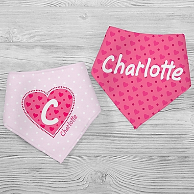 She&#39;s All Heart Personalized Bandana Bibs (Set of 2). View a larger version of this product image.