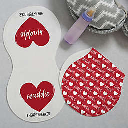 Scripty Heart Valentine's 2-Pack Burp Cloths in Red