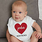 Alternate image 1 for Scripty Heart Personalized V-Day Baby Bib