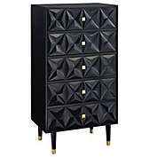 Shay Geo Texture 5-Drawer Dresser in Black