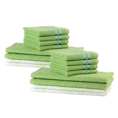 Details about   Lushomes Green Terry Kitchen Towels -rRs Pack of 2 