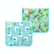 green sprouts&reg; 2-Pack Reusable Insulated Sandwich Bags in Aqua Llamas
