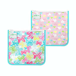 green sprouts® 2-Pack Reusable Insulated Sandwich Bags in Aqua Butterflies