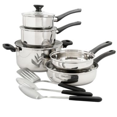 Simply Essential&trade; 12-Piece Stainless Steel Cookware Set. View a larger version of this product image.