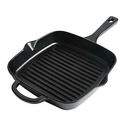 Our Table™ 10-Inch Preseasoned Cast Iron Square Grill Pan in Black