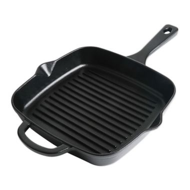 Table™ 10-Inch Preseasoned Cast Iron Square Grill Pan in Black | Bed Bath & Beyond