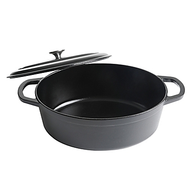 Our Table&trade; 7 qt. Preseasoned Cast Iron Oval Dutch Oven in Black. View a larger version of this product image.