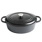 Alternate image 0 for Our Table&trade; 7 qt. Preseasoned Cast Iron Oval Dutch Oven in Black