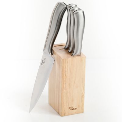 Our Table&trade; 5-Piece Stainless Steel Prep Knife Block Set