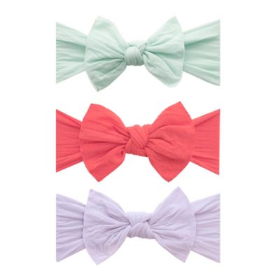 Baby Bling 3-Pack Knot Bow Headbands in Seafoam, Salmon, and Light ...