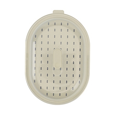 Simply Essential&trade; Microwave Fish and Vegetable Steamer in Beige. View a larger version of this product image.