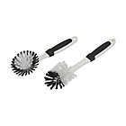 Alternate image 1 for Simply Essential&trade; 2-Piece Nylon Glass and Bowl Kitchen Brushes Set in Grey/White