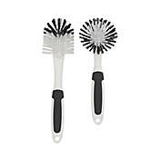 Simply Essential&trade; 2-Piece Nylon Glass and Bowl Kitchen Brushes Set in Grey/White