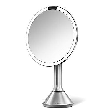 simplehuman&reg; 8-Inch Touch Control Sensor Mirror in Brushed Stainless Steel. View a larger version of this product image.