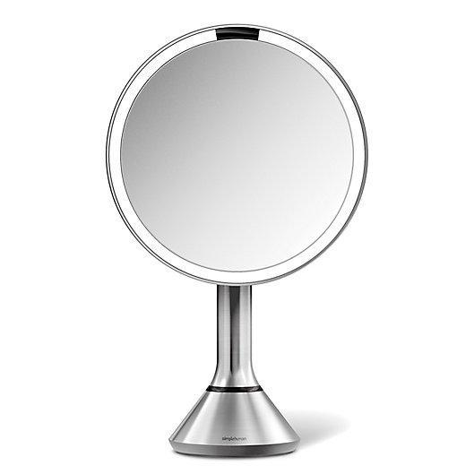 Alternate image 1 for simplehuman® 8-Inch Touch Control Sensor Mirror in Brushed Stainless Steel