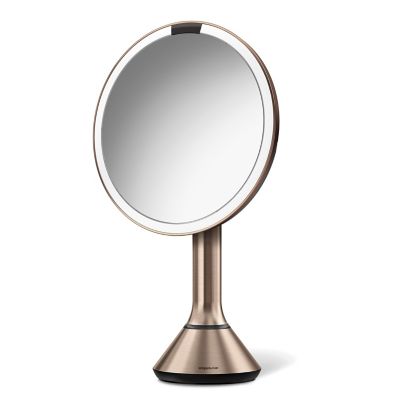 simplehuman 8&#34; LED Light Sensor Makeup Mirror - 5x Magnification - Rose Gold Steel