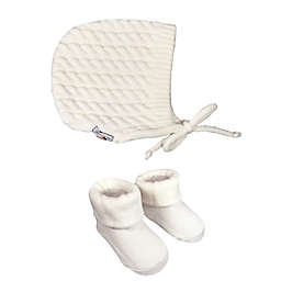 NYGB&trade; 2-Piece Cable Knit Bonnet and Booties Set in White