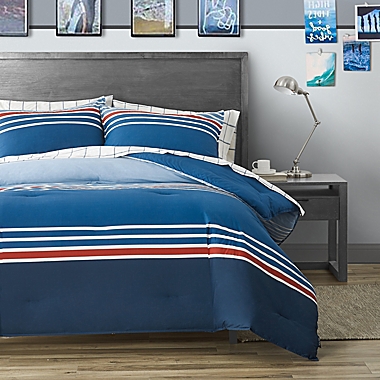 Clermont 2-Piece Reversible Twin/Twin XL Comforter Set in Blue. View a larger version of this product image.