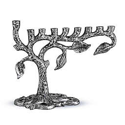 Zion Judaica® 10-Inch Antiqued Tree of Life Menorah in Silver
