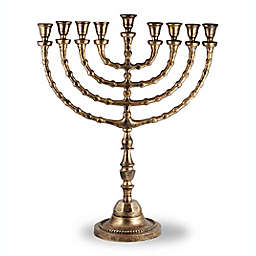 Zion Judaica&reg; 20.5-Inch Large Tradtional Menorah in Antique Gold
