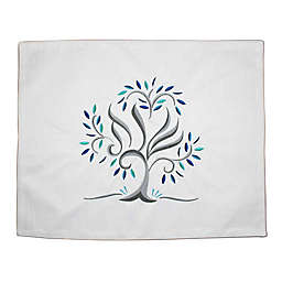 Zion Judaica® Tree of Life Embroidered Challah Cover in White/Blue