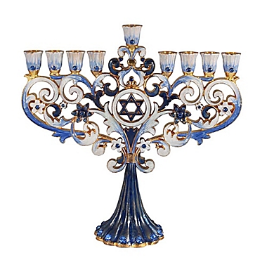 Zion Judaica&reg; Jeweled Art Fleur-de-Lis Menorah. View a larger version of this product image.