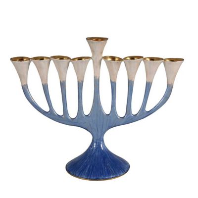 Zion Judaica&reg; Jeweled Trumpet Flower Menorah