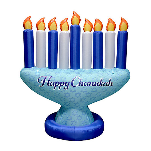 Alternate image 1 for Zion Judaica® 7-Foot Large Hanukkah Inflatable Décor Menorah