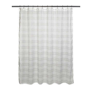 Moda 72-Inch x 72-Inch Gossamer Shower Curtain in White/Grey. View a larger version of this product image.